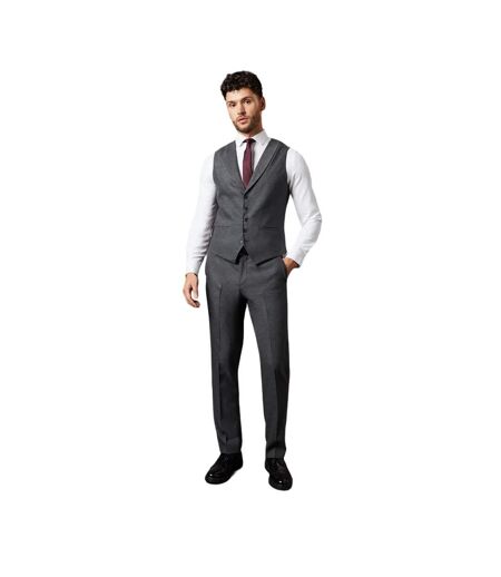 Mens tweed look waistcoat charcoal Burton