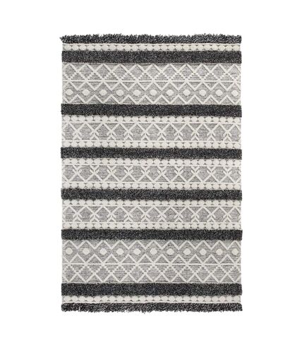 Tapis salon et chambre tissé en laine motif ethnique NOUKA