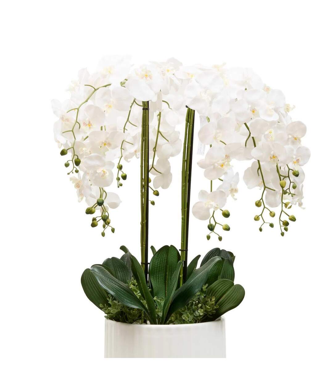Orchidée Artificielle avec Vase Hotel 115cm Blanc-3