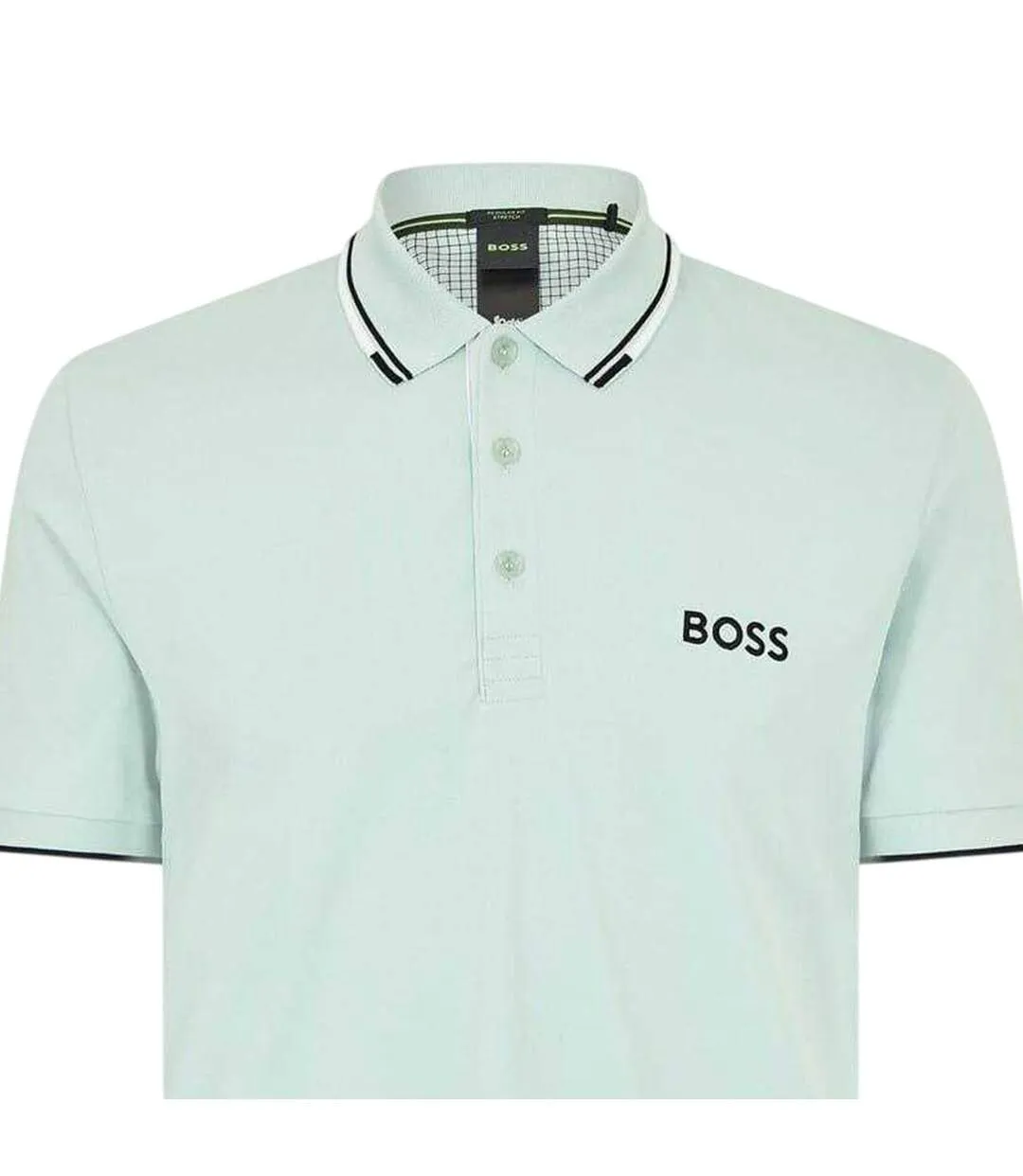 Mens Paddy Pro Cotton Pique Polo Shirt Turquoise Green Boss-3