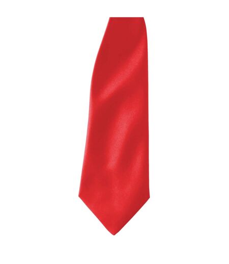 Premier Colours Mens Satin Clip Tie (Pack of 2) (One size) (Strawberry Red) - UTRW6940