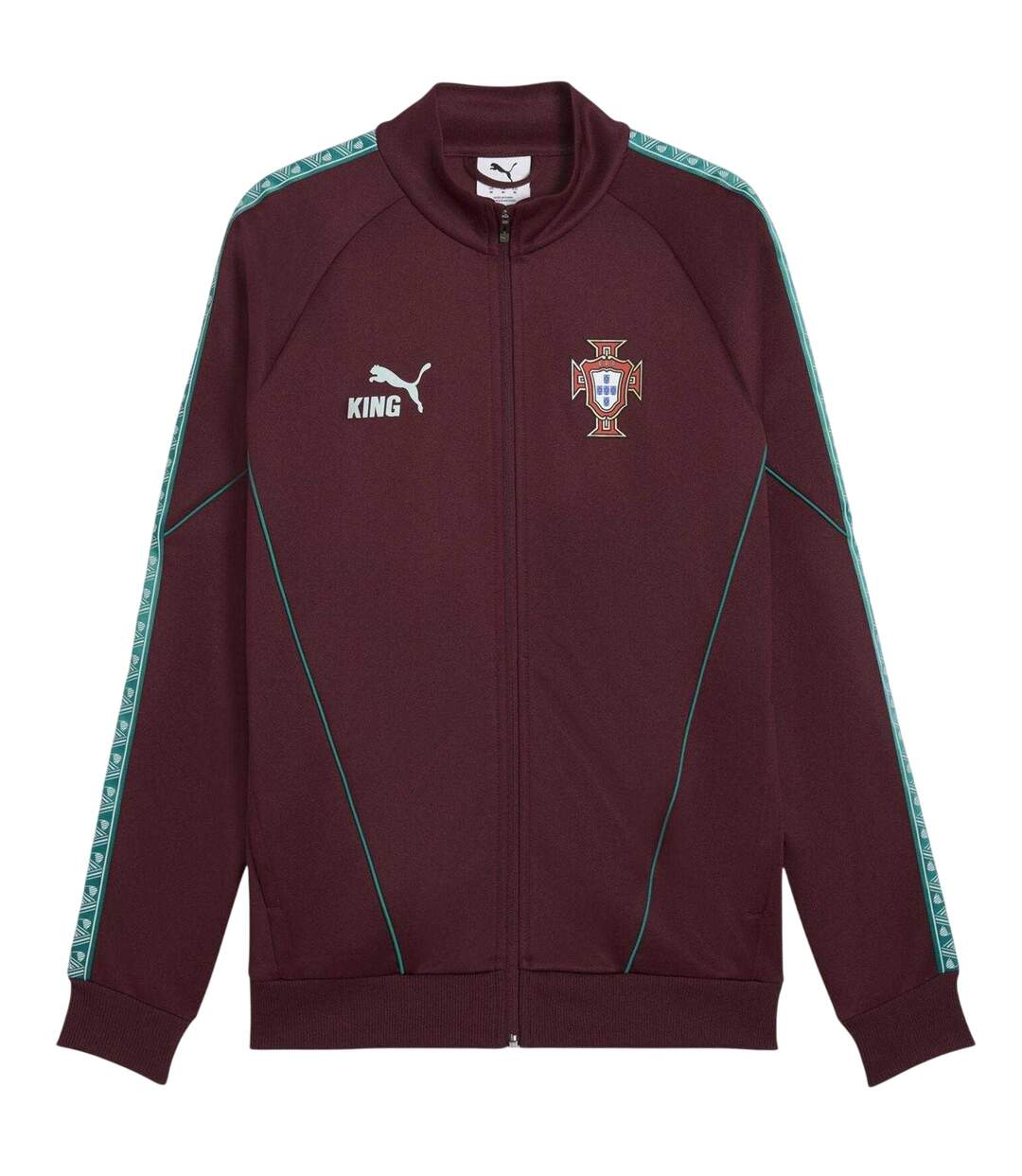 Mens Lightweight Fitted Tracksuit Top Red Green Puma-2