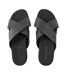 Mens Seaton Bay Cross Strap Leather Slides Jet Black Timberland-3