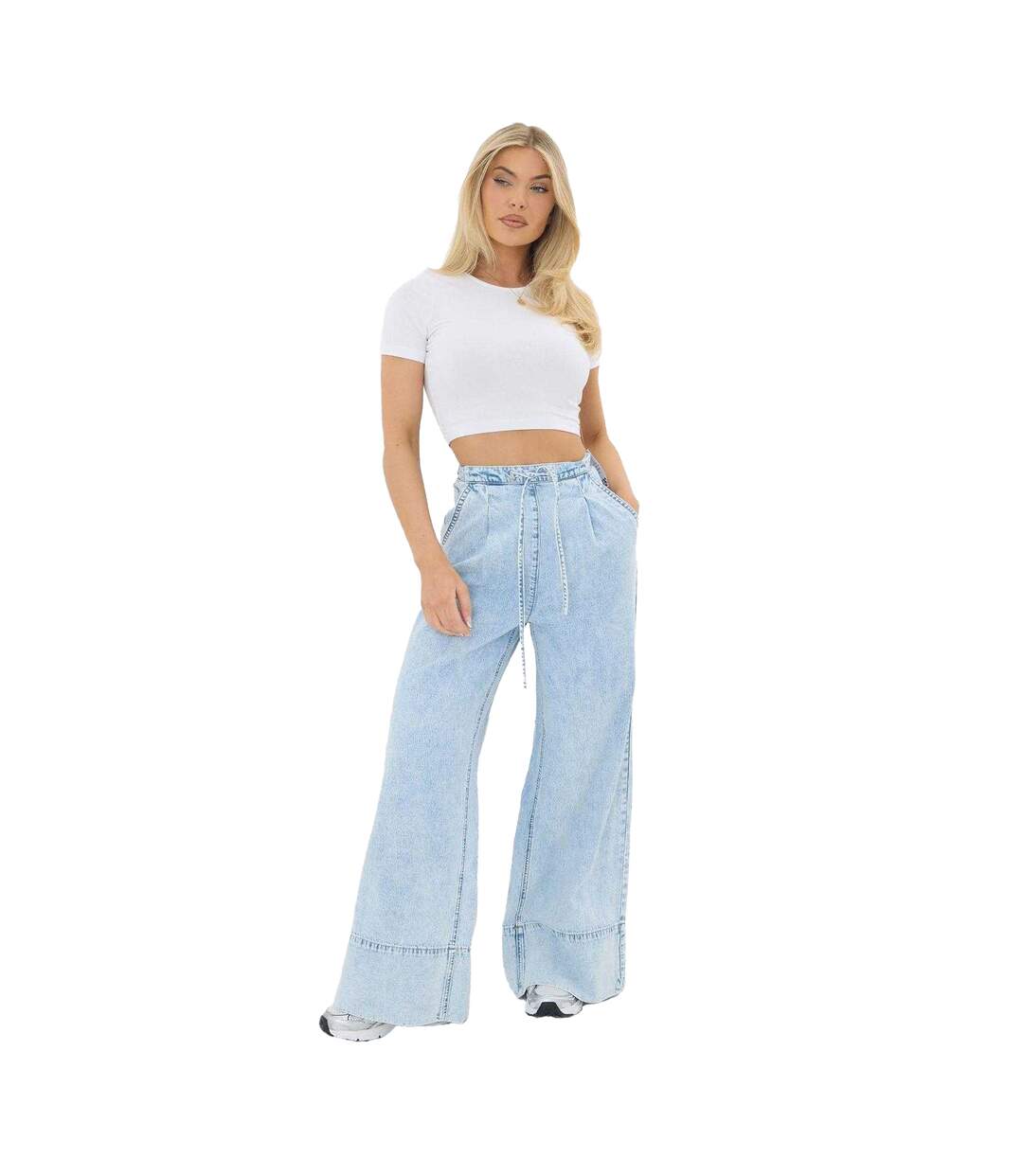 Pantalon De Jogging Palazzo Femme Bleu Pâle I Saw It First-4