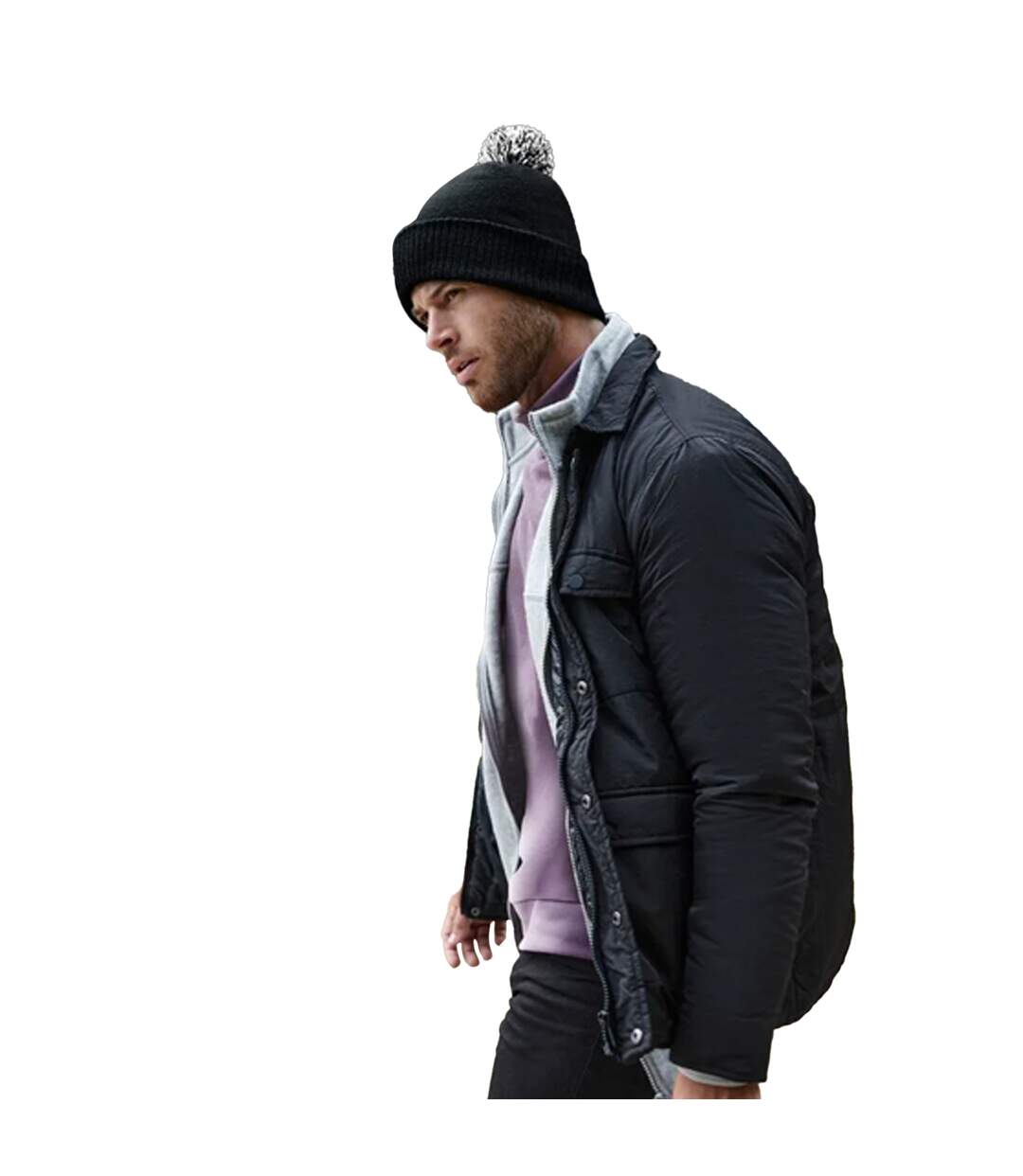 Beechfield Snowstar Recycled Beanie (Black/White) - UTRW8435-3
