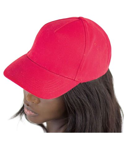 Atlantis Liberty Five Heavy Brush Cotton 5 Panel Cap (Pack of 2) (Red) - UTAB436