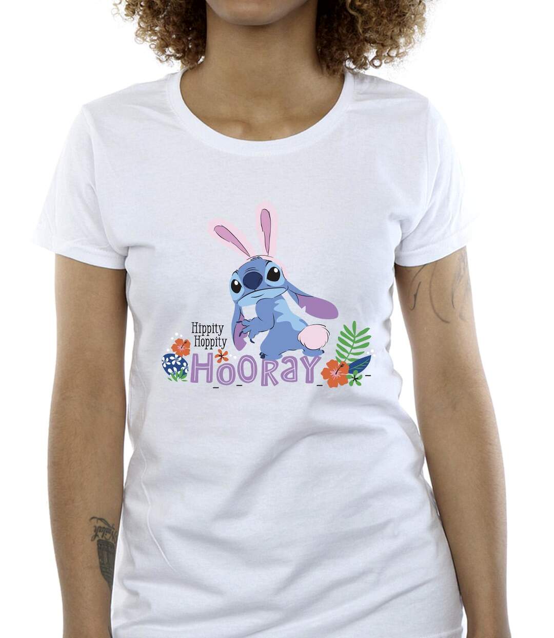 Disney T-shirt en coton Femmes/Ladies Lilo & Stitch Hippity Hop Stitch (Blanc) - UTBI25899-3