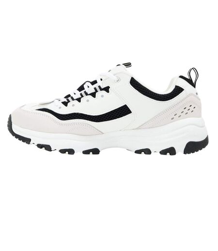 Mens Logo Low Cut Flat Trainers White Black Skechers