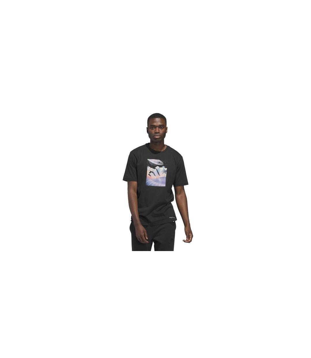 Mens Galaxy Logo T-shirt Black Adidas-1