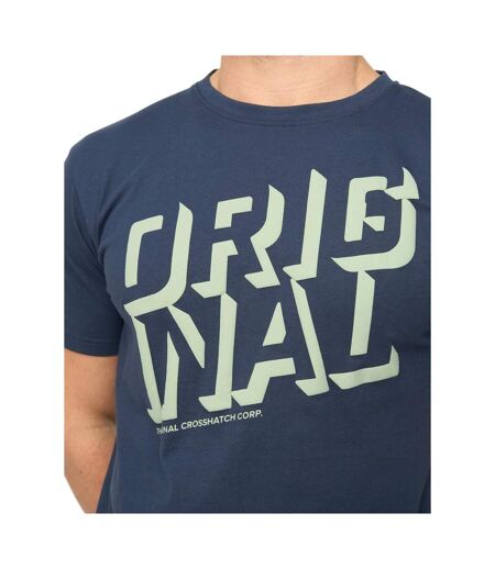 Mens Protrax Cotton T-shirt Navy Crosshatch