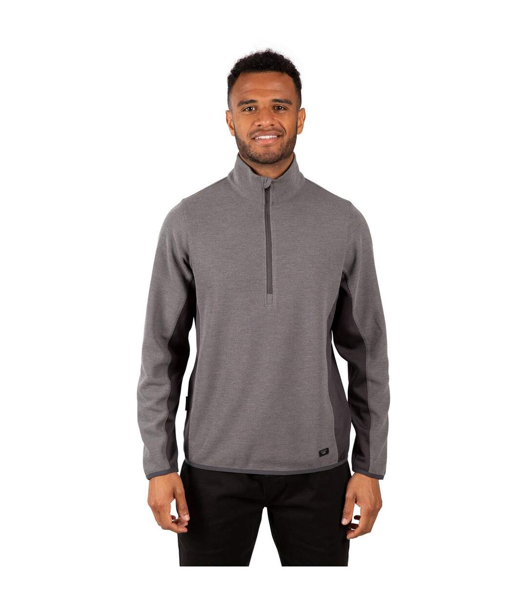 Mens Wotterham Mock Neck Long-sleeved Top Storm Grey Trespass-1