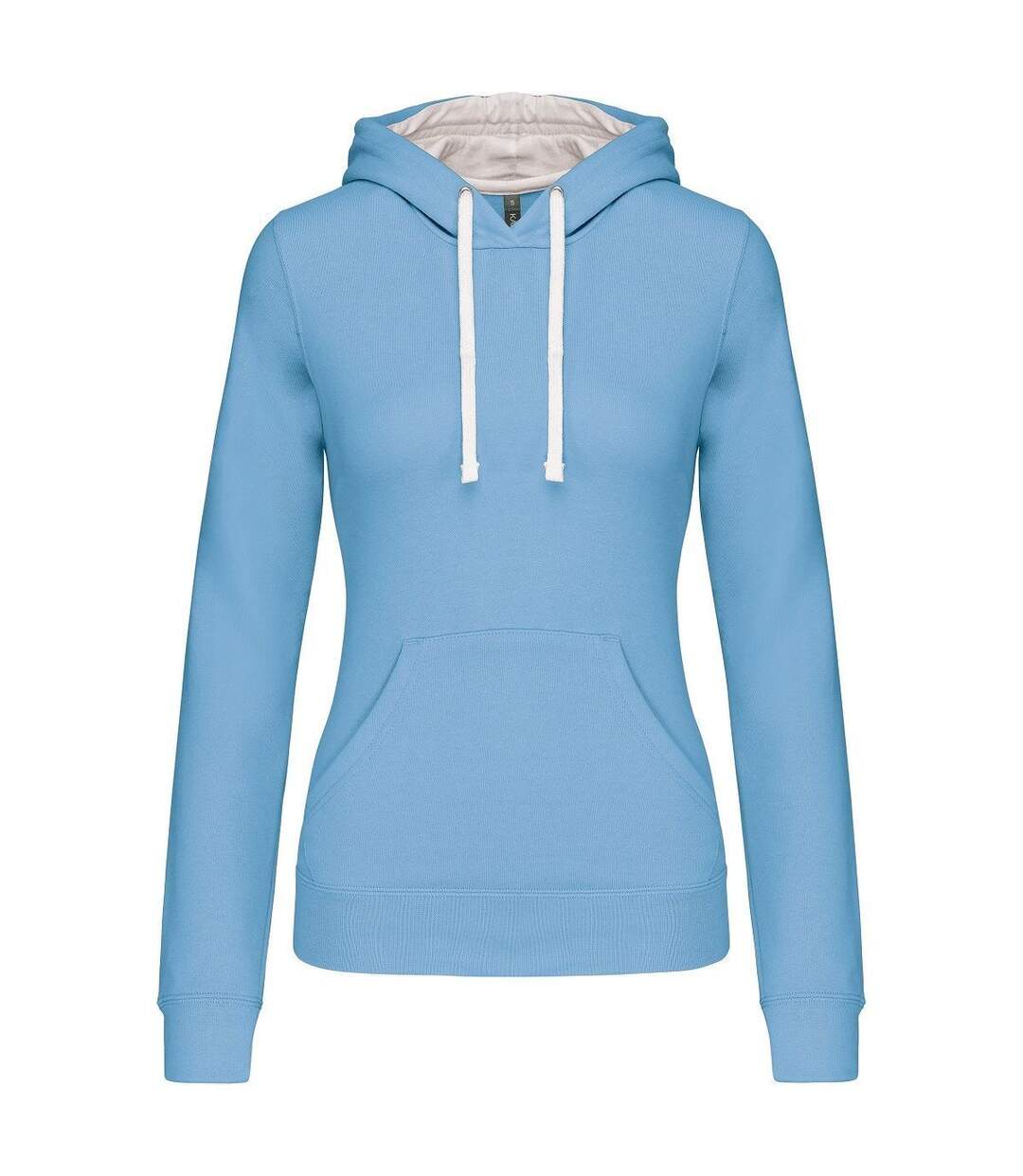 Sweat à capuche contrastée - Femme - K465 - bleu ciel et blanc-1