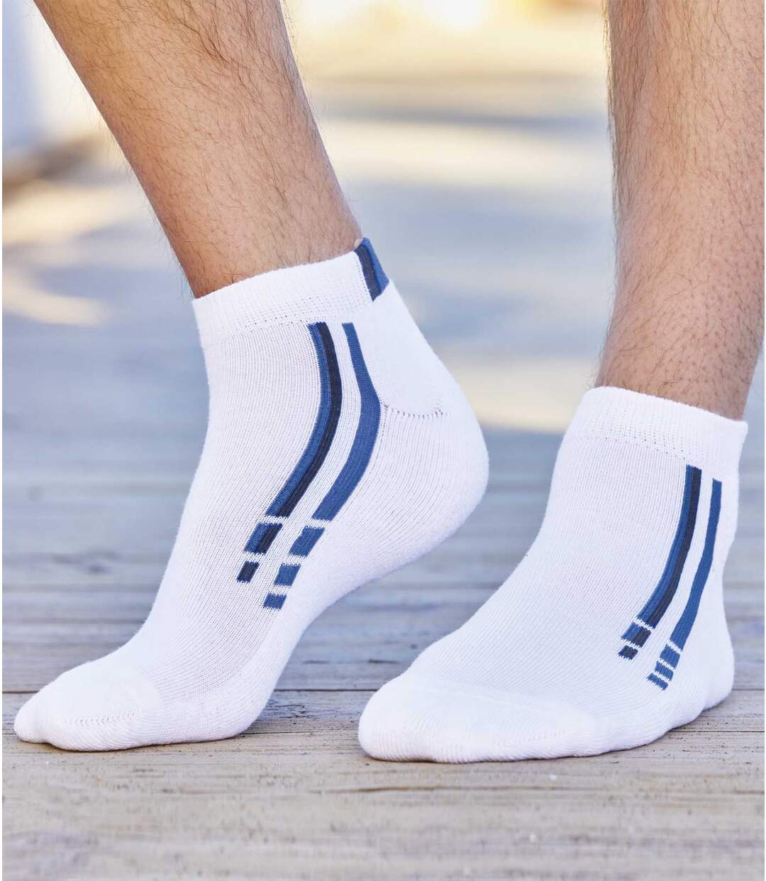 Pack of 4 Men's Sporty Socks - White Grey Atlas For Men