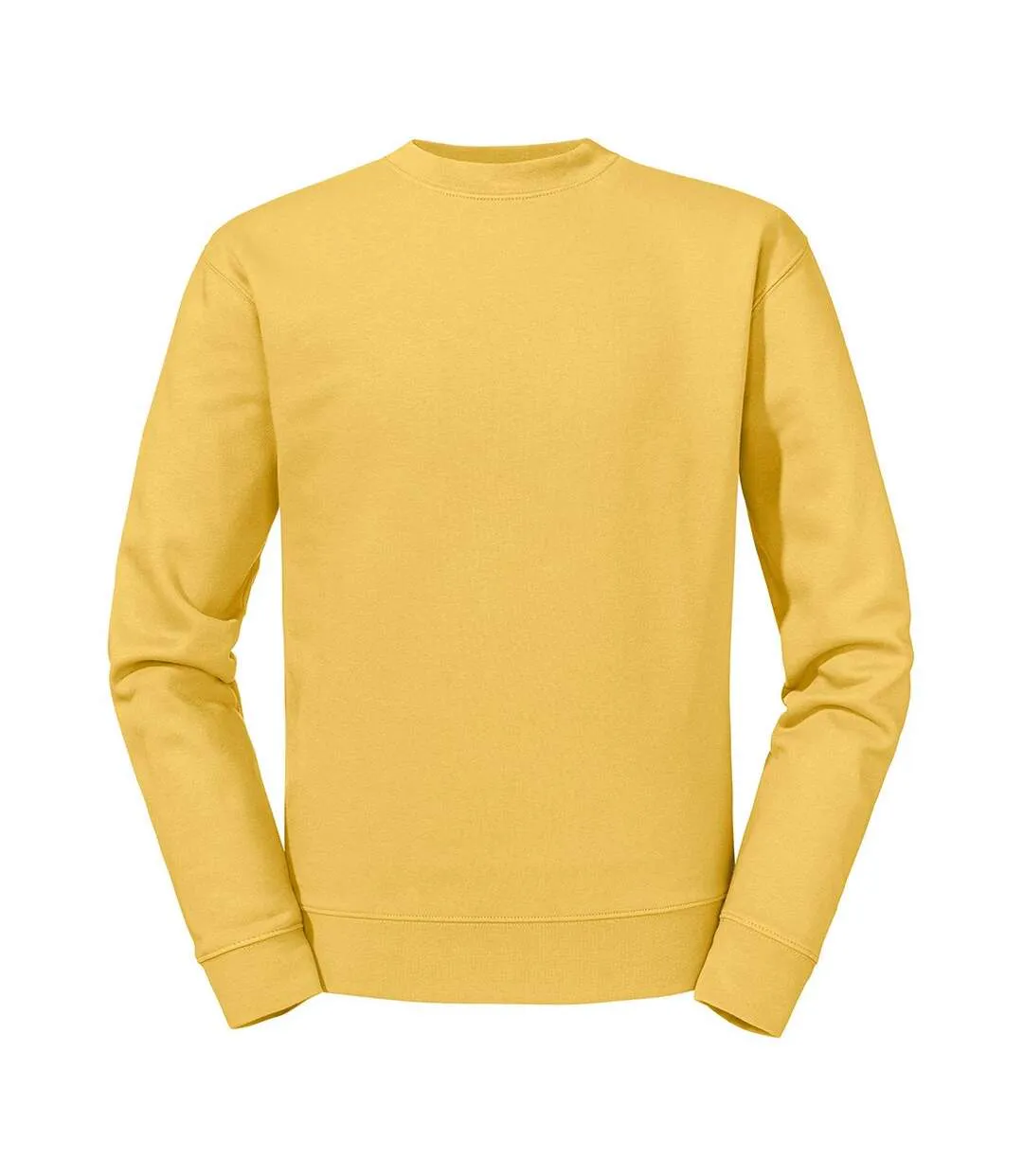 Sweat Uni À Col Ras-du-cou Authentic Homme Jaune Moutarde Russell-1