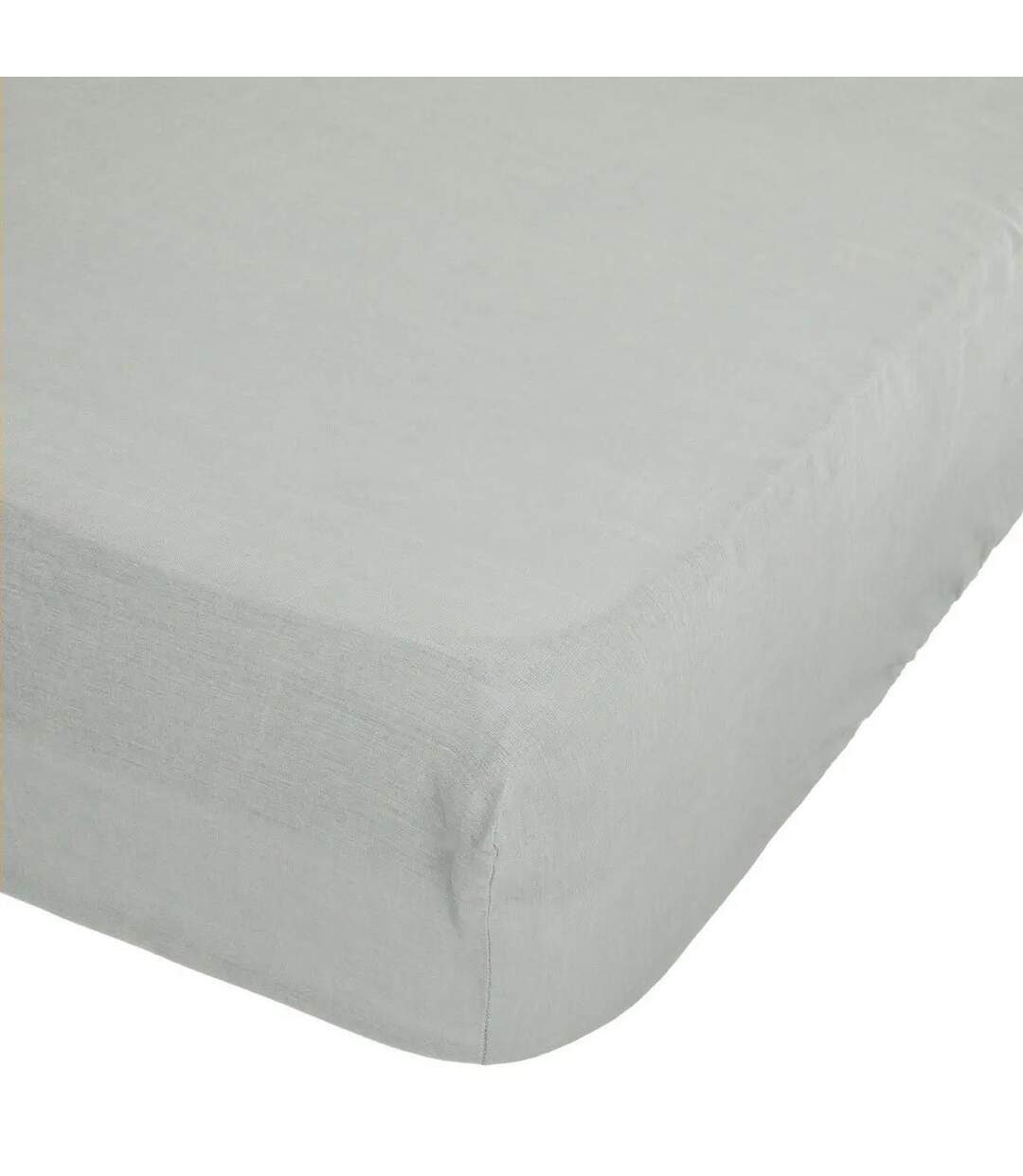 Drap Housse en Lin Adorable 160x200cm Vert Céladon-1