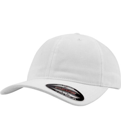 Flexfit Garment Washed Cotton Dad Baseball Cap (White)