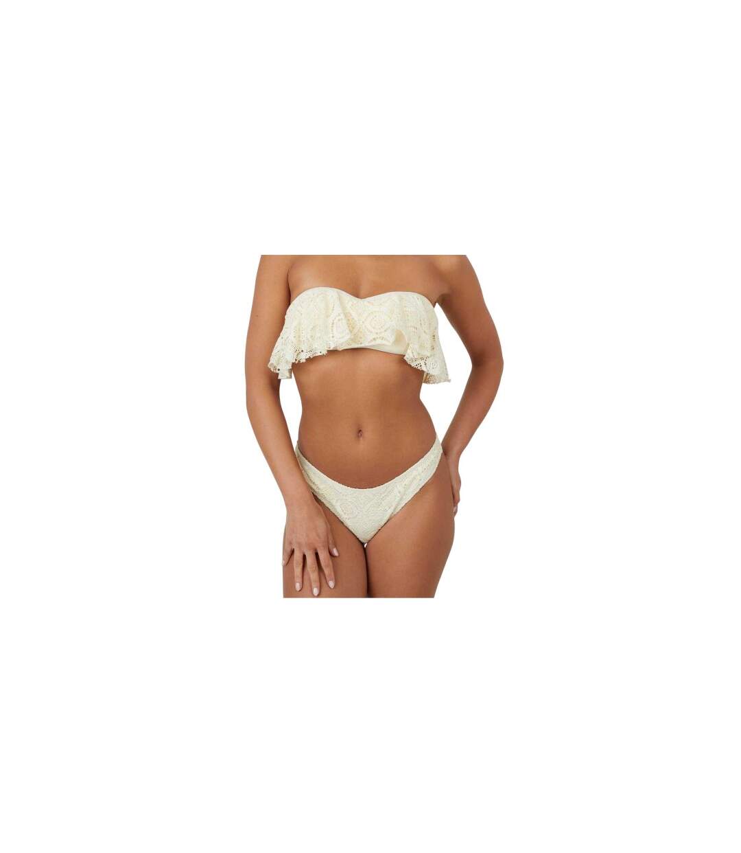 Womens/ladies Crochet Bikini Bottoms Yellow Brave Soul-1