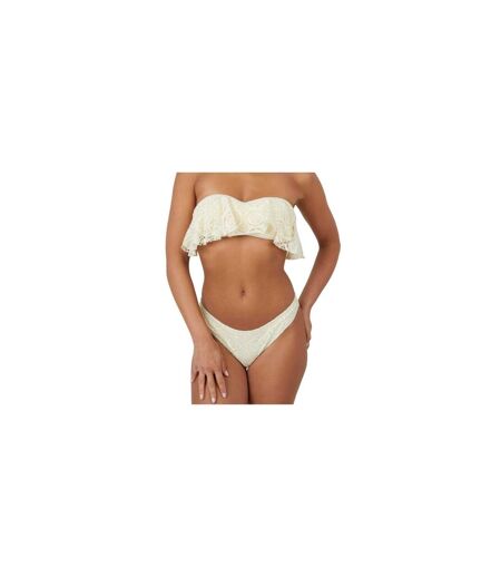 Womens/ladies Crochet Bikini Bottoms Yellow Brave Soul