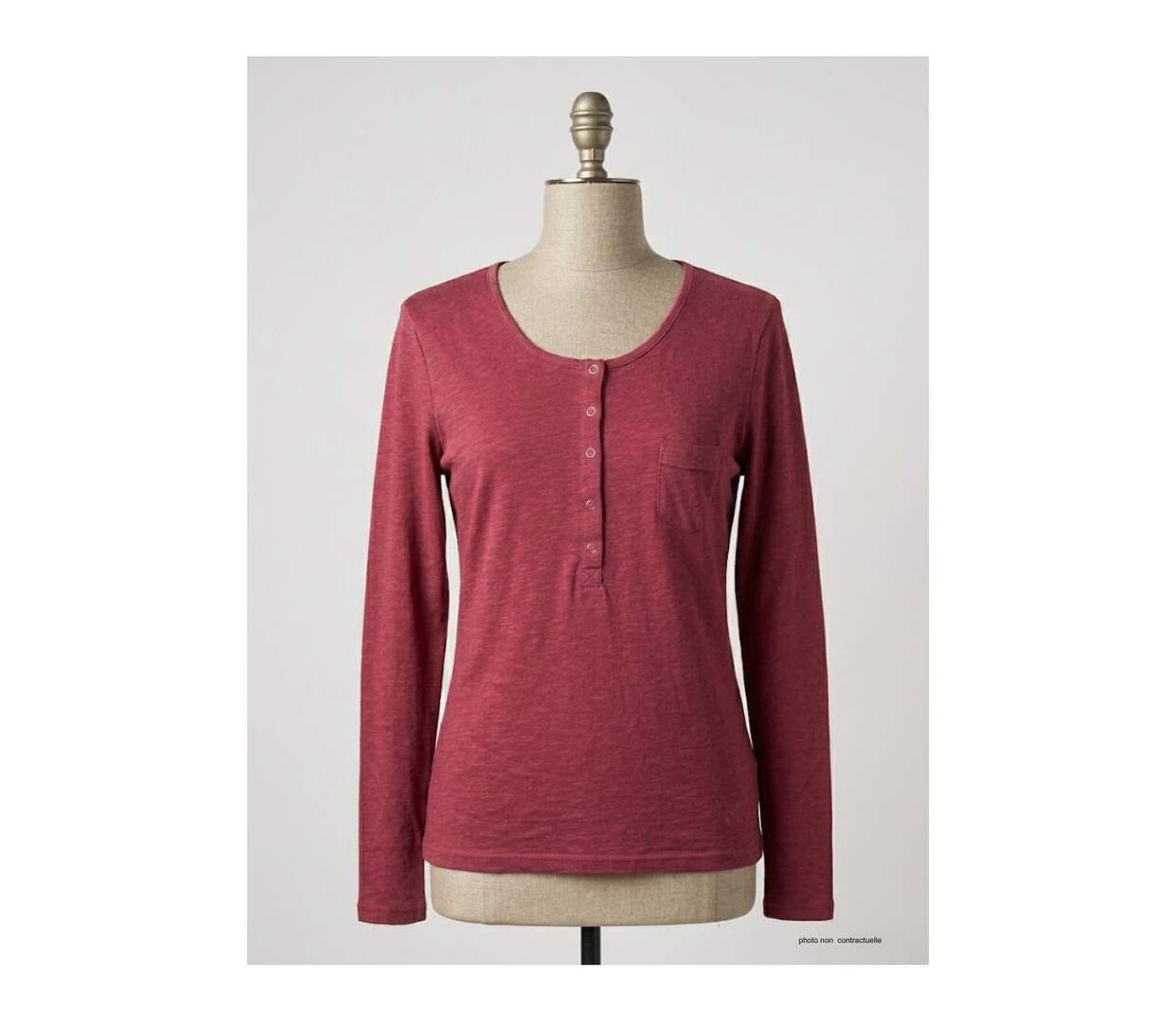 Tee-shirt MAYFLOWER CLOE1B manches longues : confort coton flammé et style authentique-3