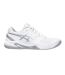 Womens/ladies Gel Dedicate 8 Tennis Shoes White Silver Asics-1