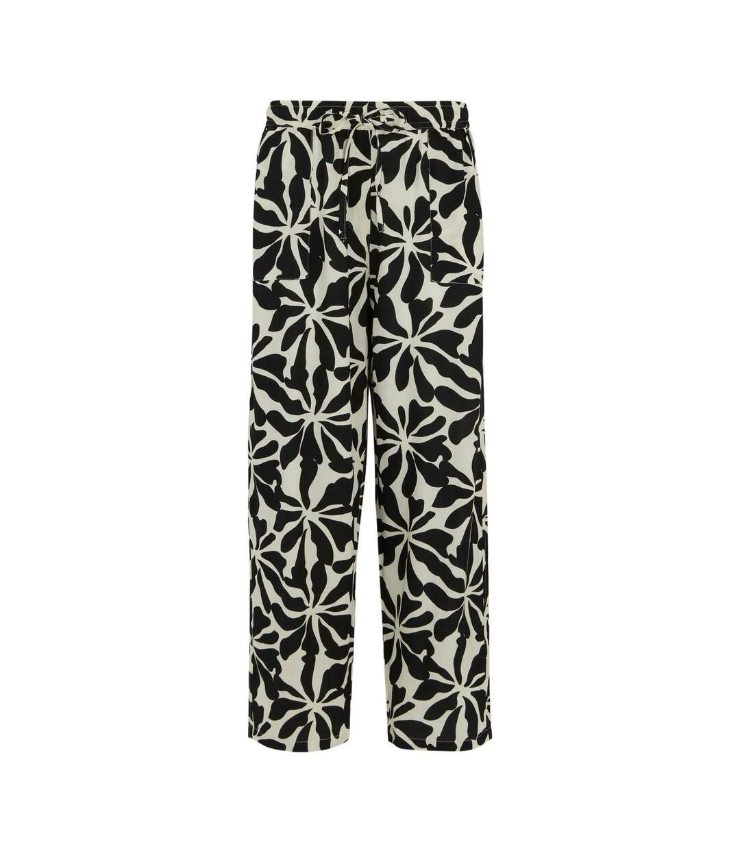 Pantalon Motif/style Floral Abstrait Elbrie Femme Blanc Noir Regatta-1