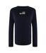 Womens/ladies Small Logo Long-sleeved T-shirt Navy White Love Moschino-1