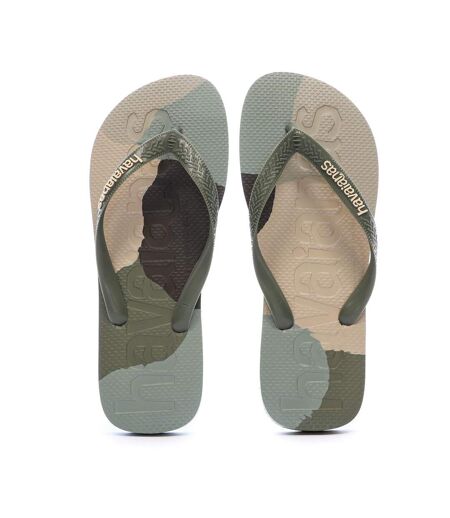 Tongs verte/beige homme havaianas slim 1740
