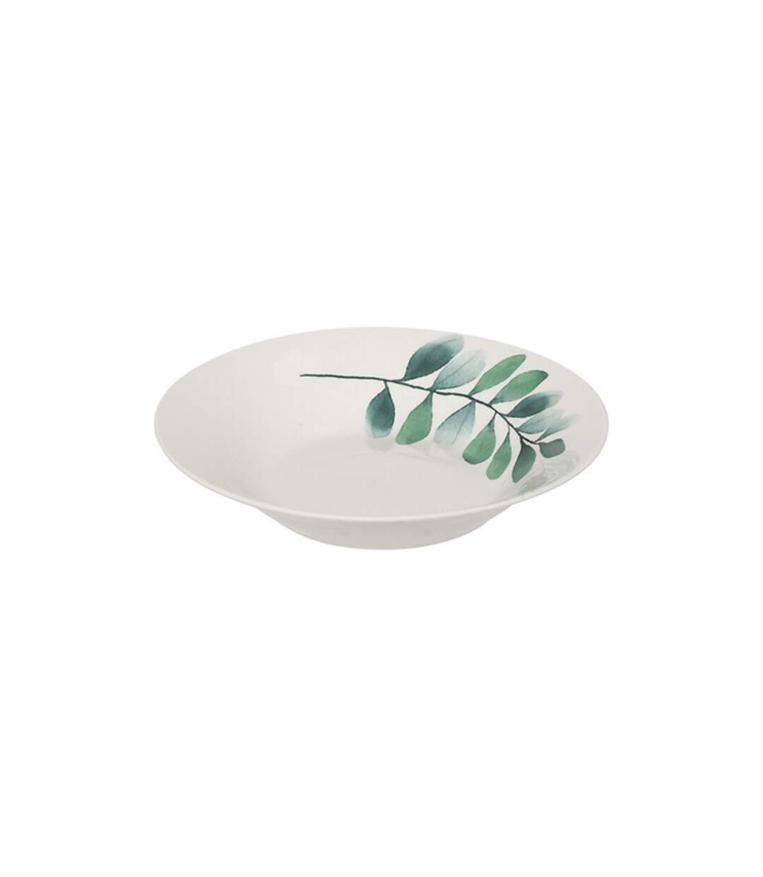 Lot de 6 Assiettes Creuses Végétal 20cm Blanc-1