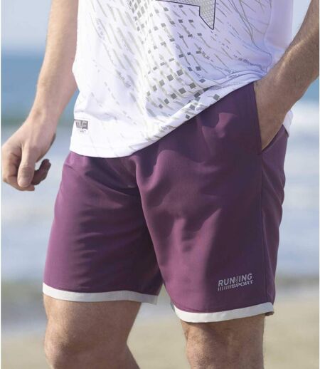 Paquet de 2 shorts en microfibre homme - violet gris