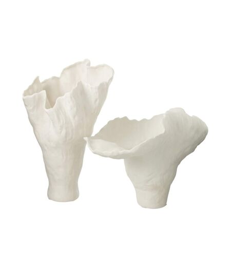 Vase Déco en Céramique Corolla 55cm Blanc