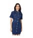 Womens/ladies Denim Short-sleeved Mini Dress Indigo Dorothy Perkins-2