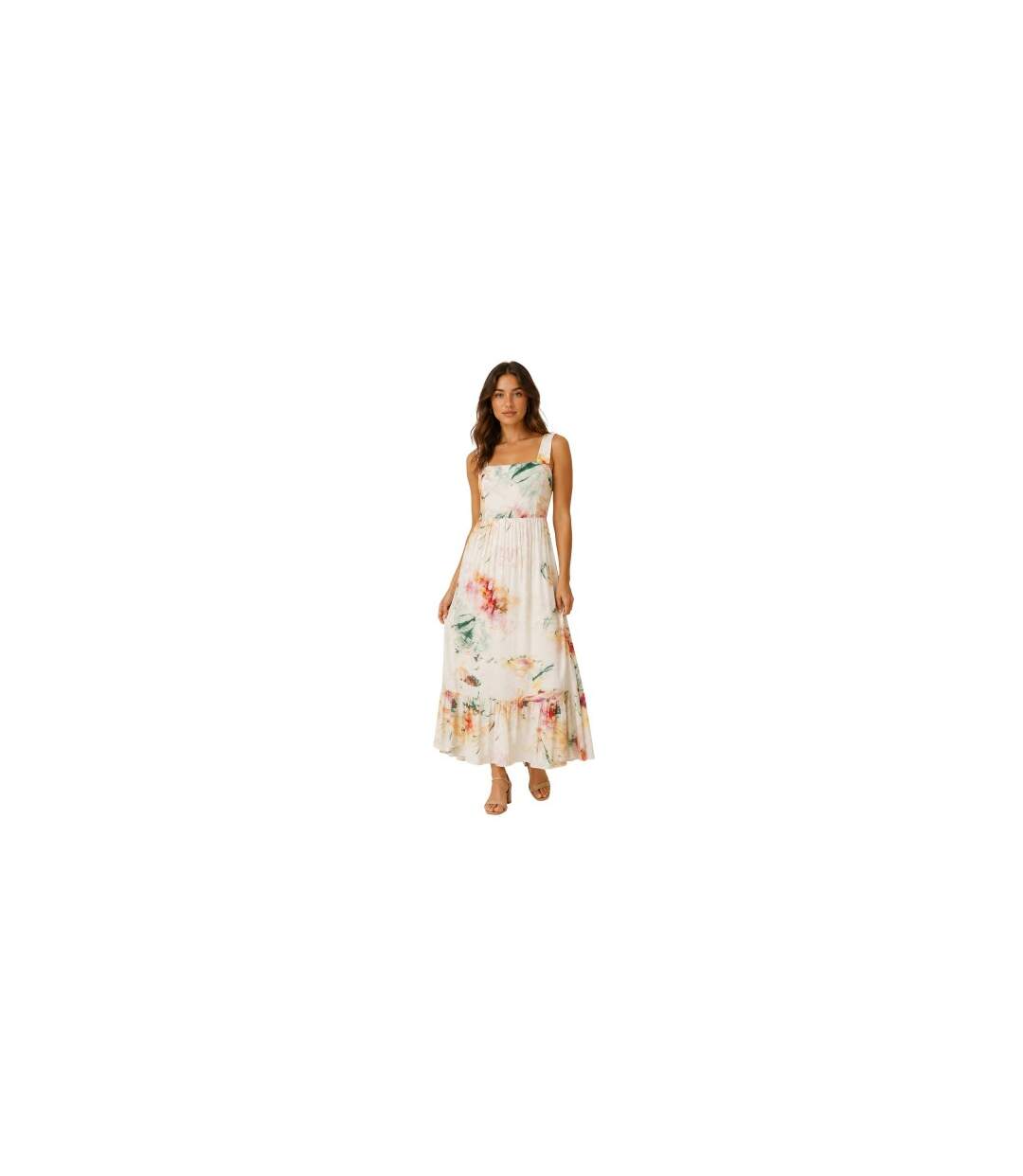 Robe Longue Motif/style Floral Femme Marron Boss-1