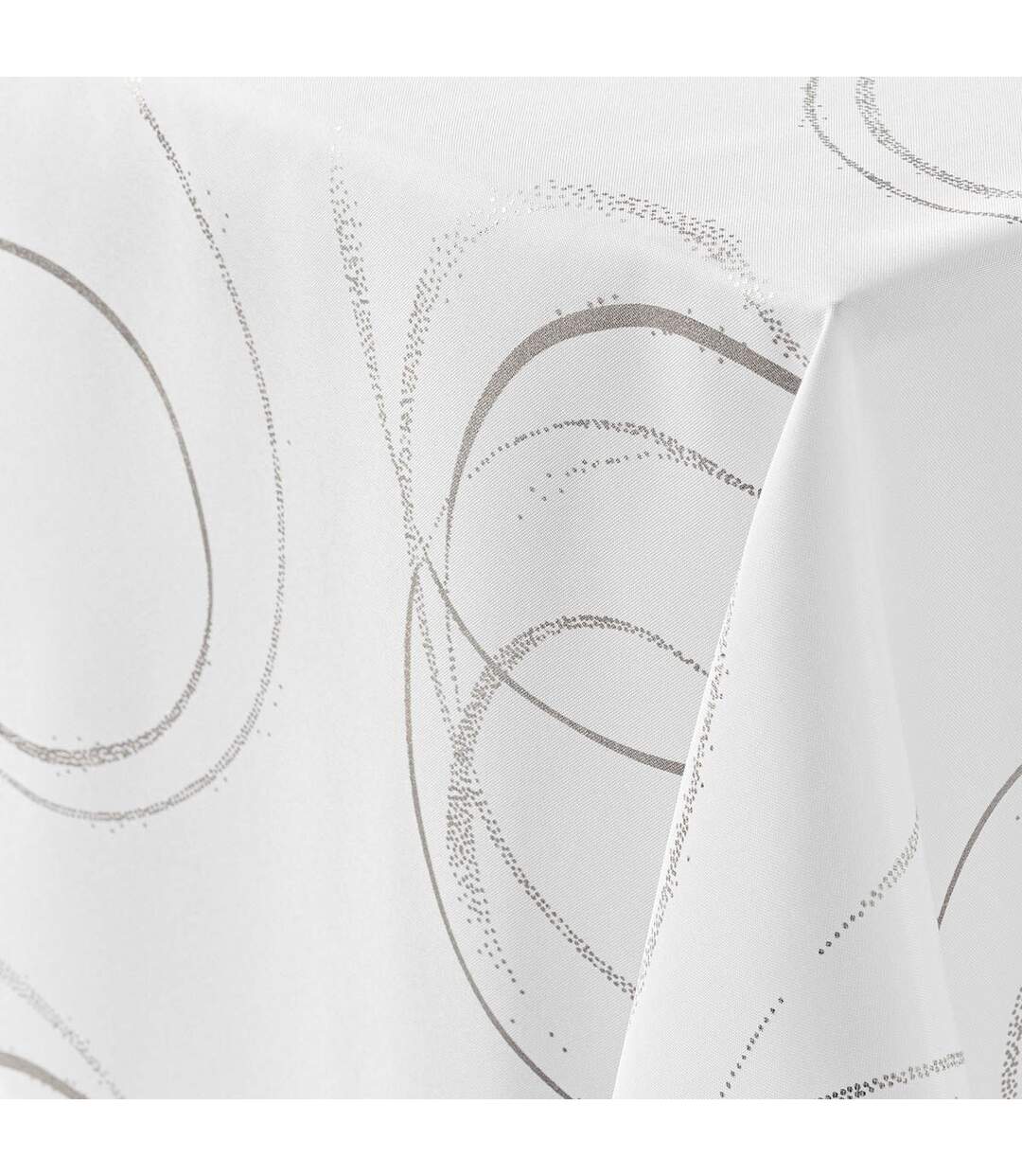 Nappe Imprimé Métallisé Bully 150x300cm Blanc-2