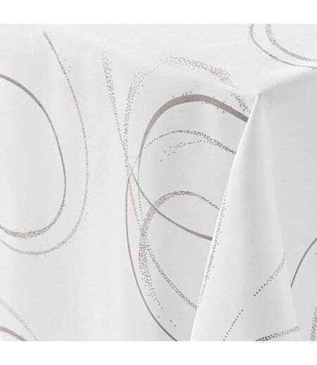 Nappe Imprimé Métallisé Bully 150x300cm Blanc