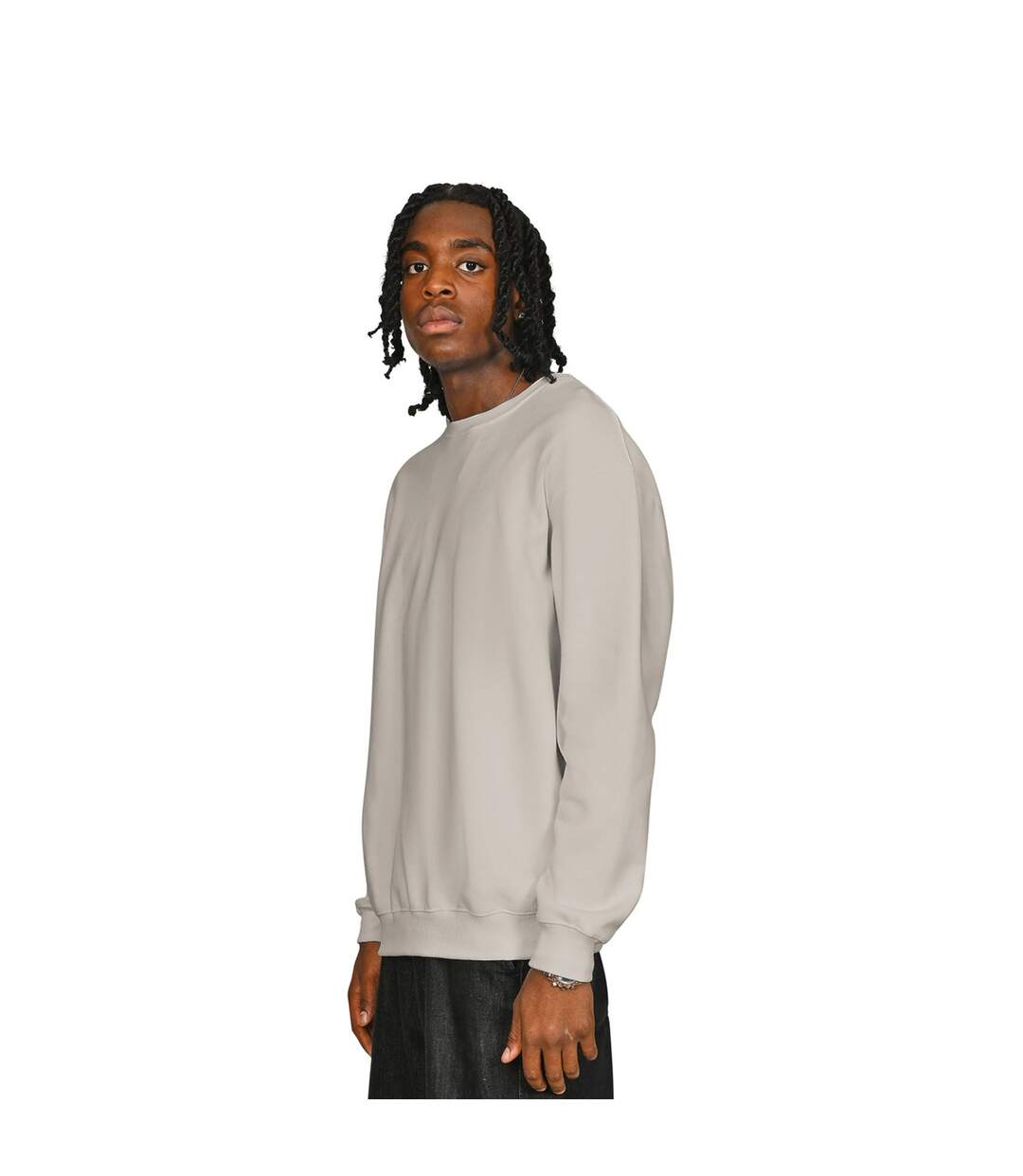 Mens Ringspun Cotton Tall Oversized Sweatshirt Stone Casual Classics-3