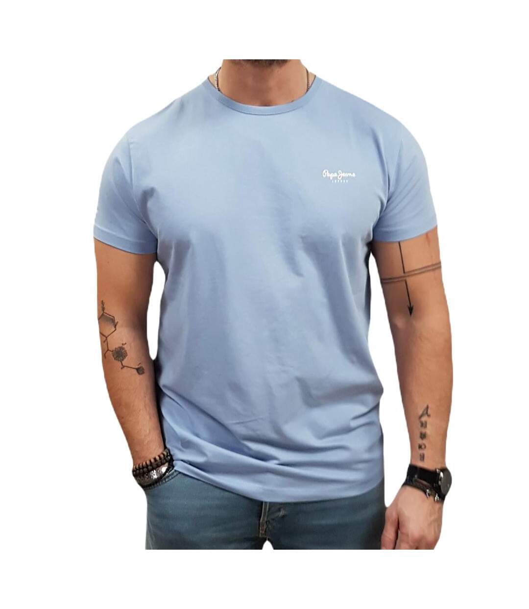 T-shirt bleu homme pepe jeans original basic - s-1