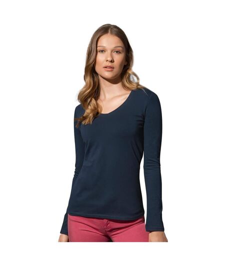 T-shirt À Manches Longues Claire Femme Bleu Marine Stedman
