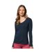 T-shirt À Manches Longues Claire Femme Bleu Marine Stedman-1