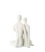 Statuette Couple Assis Moderne 35cm Blanc-2