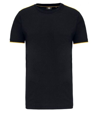 T-shirt professionnel DayToDay pour homme - WK3020 - noir et jaune