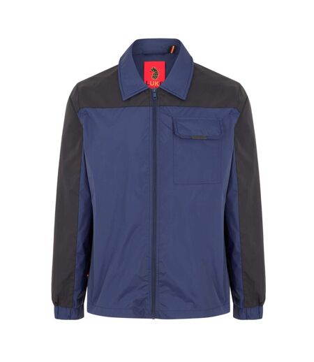 Blouson Aviateur Motif/style Blocs De Couleurs Homme Noir Bleu Marine Luke