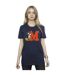 Disney Pantalon léopard Mickey Mouse Femme/Ladies T-Shirt boyfriend en coton (Bleu marine) - UTBI38500-2
