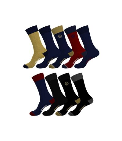 Lot de 9 Paires de Chaussettes de ville coton homme peigné doux Serge Blanco