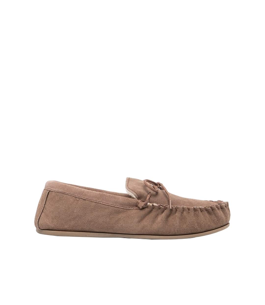 Mokkers Mens Oliver Moccasin Wool Lined Slippers (Dark Camel) - UTDF1117-2