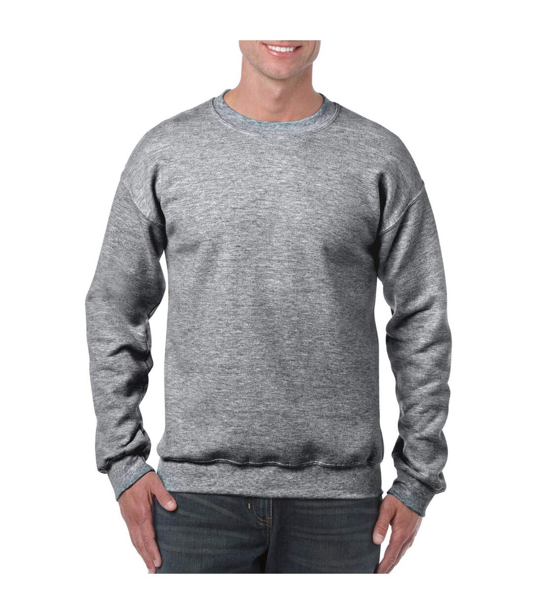 Sweat Homme Graphite Chiné Gildan-1