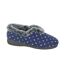 Chaussons Nancy À Col En V Et Motif À Pois Pour Femmes Bleu Marine Sleepers-1