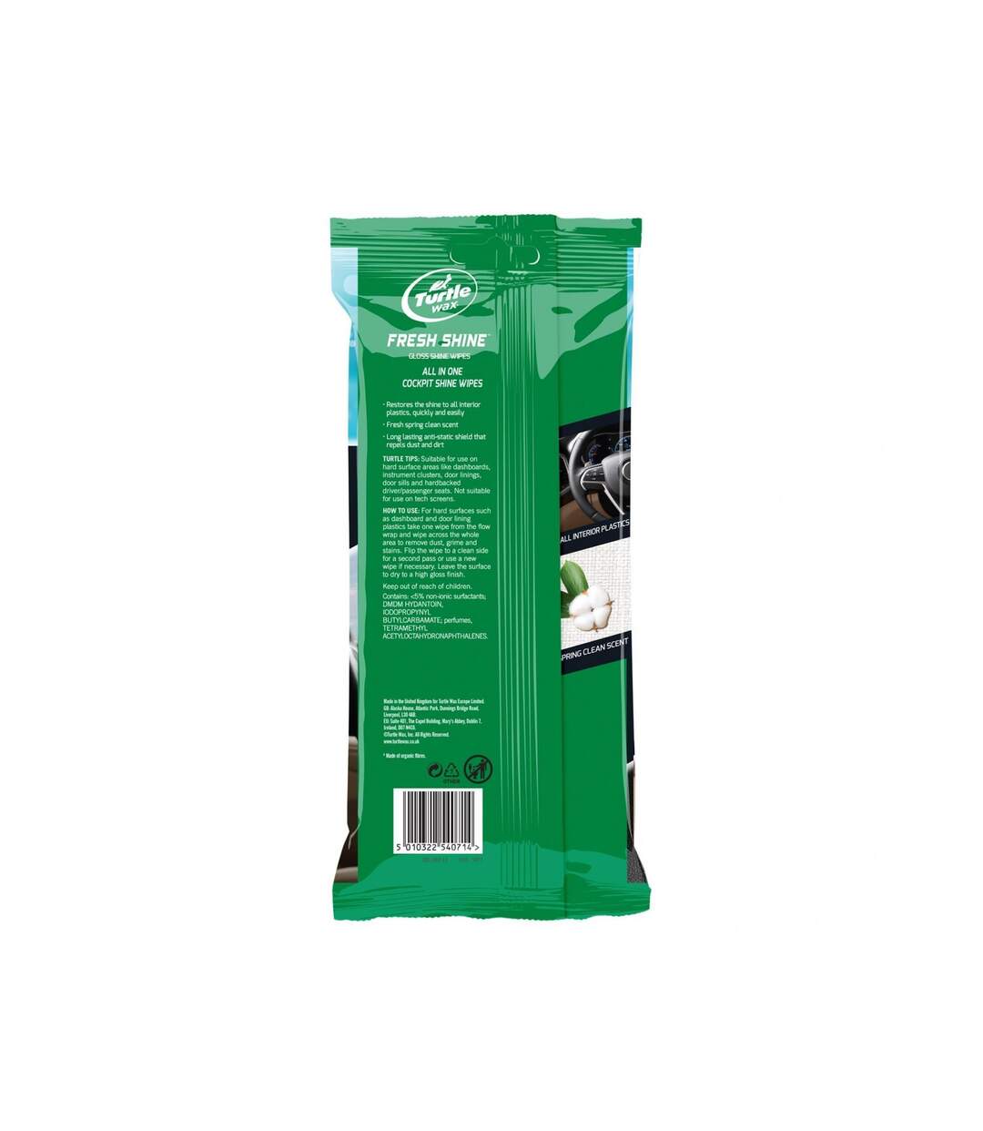 Pack of 2 Turtle wax fresh shine gloss wipes, spring fresh 4 one size multi colour TWX-2