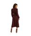 Womens/ladies ditsy print frill neck petite midi dress berry Dorothy Perkins