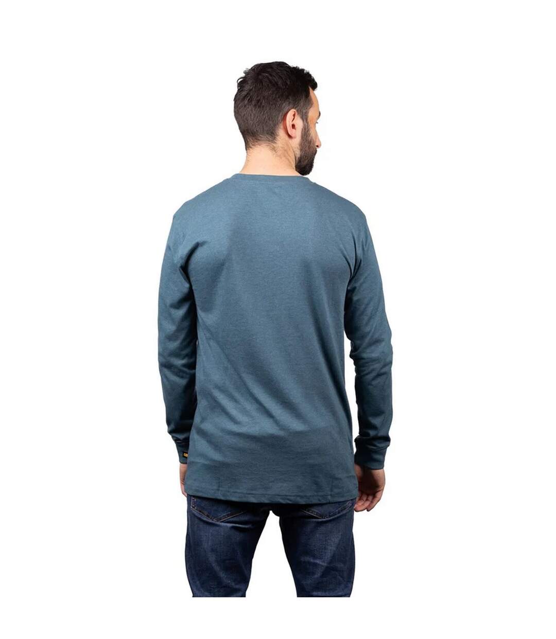 Mens Trademark Banner Long-sleeved T-shirt Teal Caterpillar-2