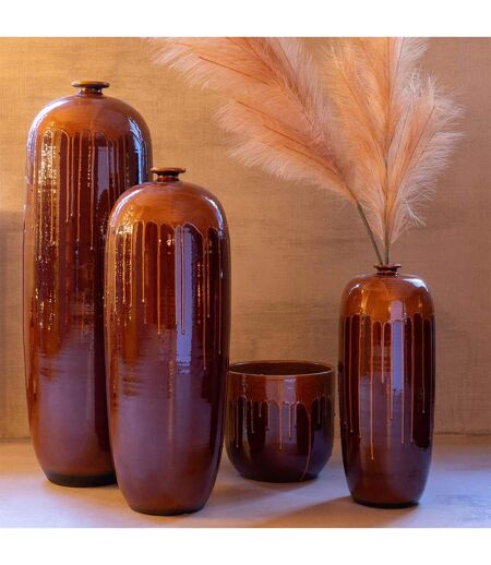 Vase en Terre Cuite Lee Terra 55cm Marron & Orange
